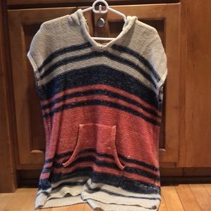 OhMG! striped sweater with front pocket and hood